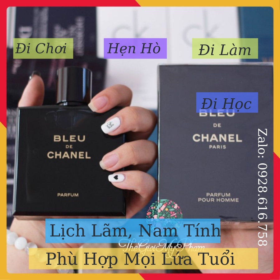 Nước Hoa Nam, Dầu thơm Bleu EDP 100ml Thơm Lâu 12 giờ Hương Thơm Sang Trọng, Quyến Rũ