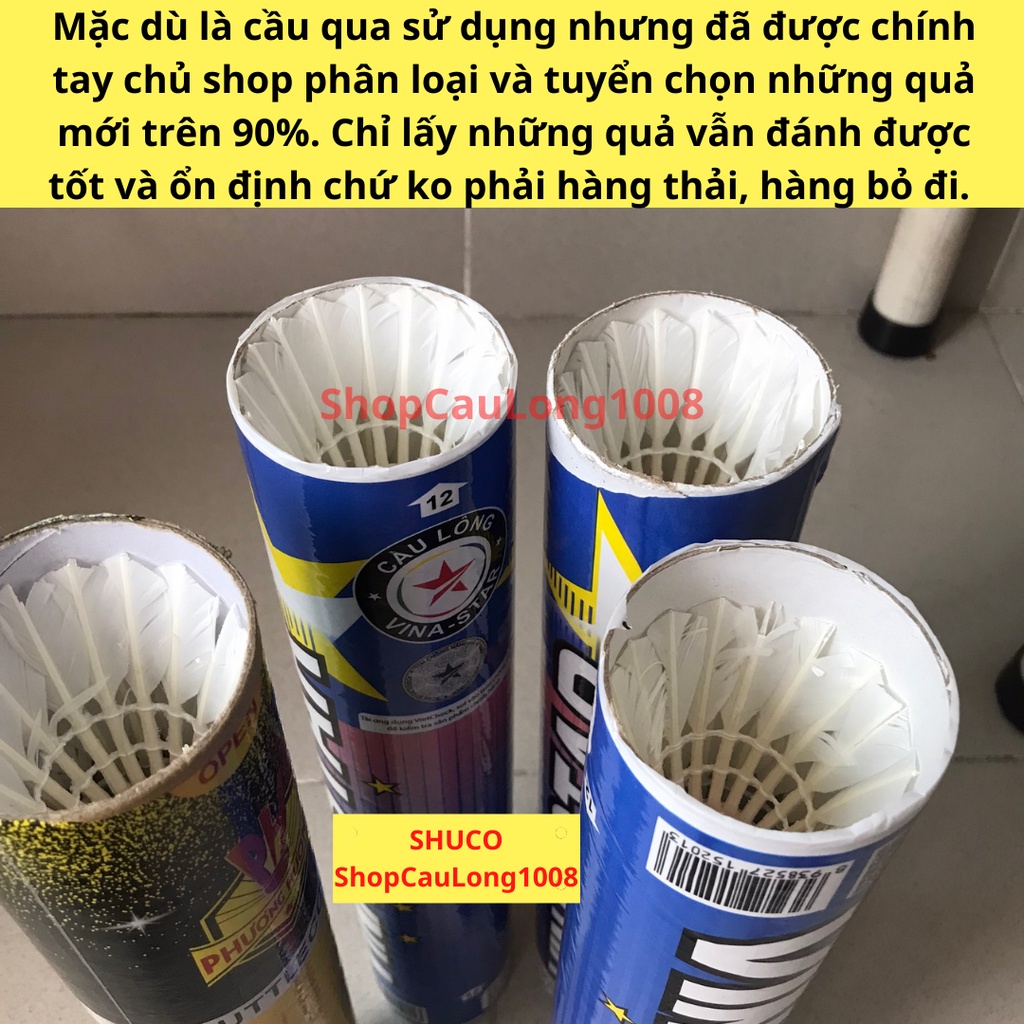 Quả/Trái cầu lông cũ tiêu chuẩn thi đấu, chất lượng mới 90%, dùng để tập luyện, giải trí