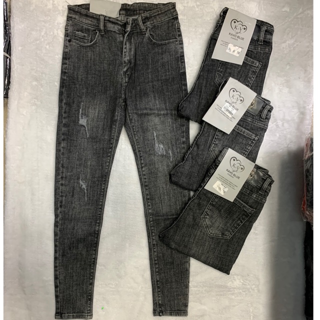 Quần jean skinny xám dài
