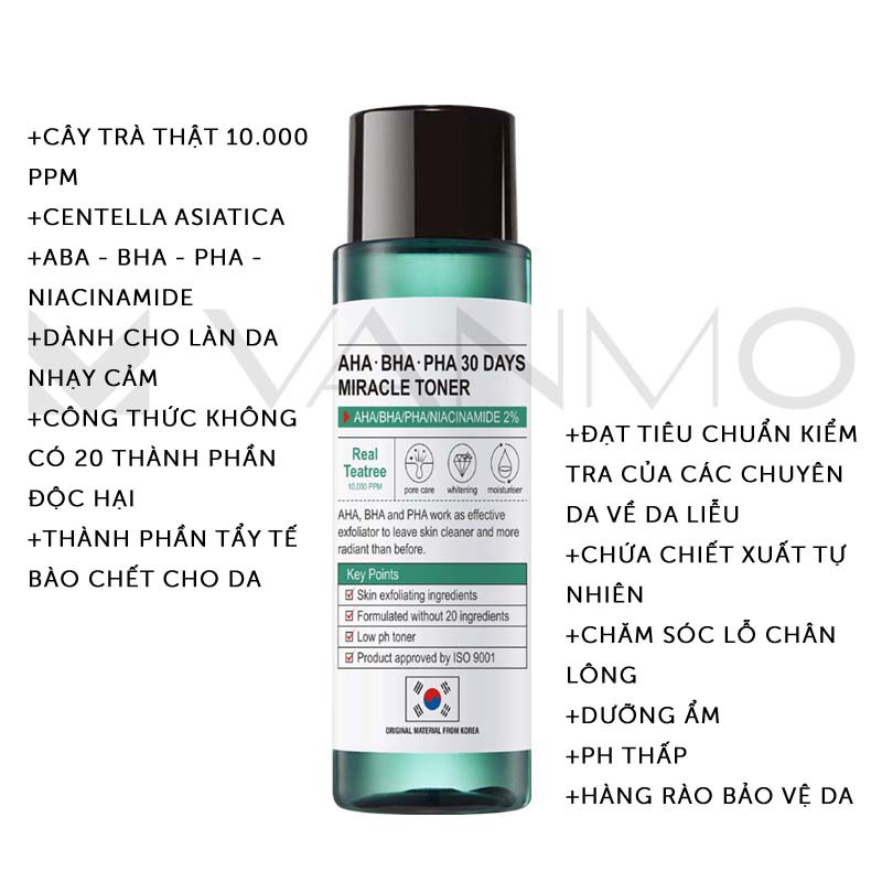 Nước Hoa Hồng AHA BHA PHA 30 Days Miracle Toner