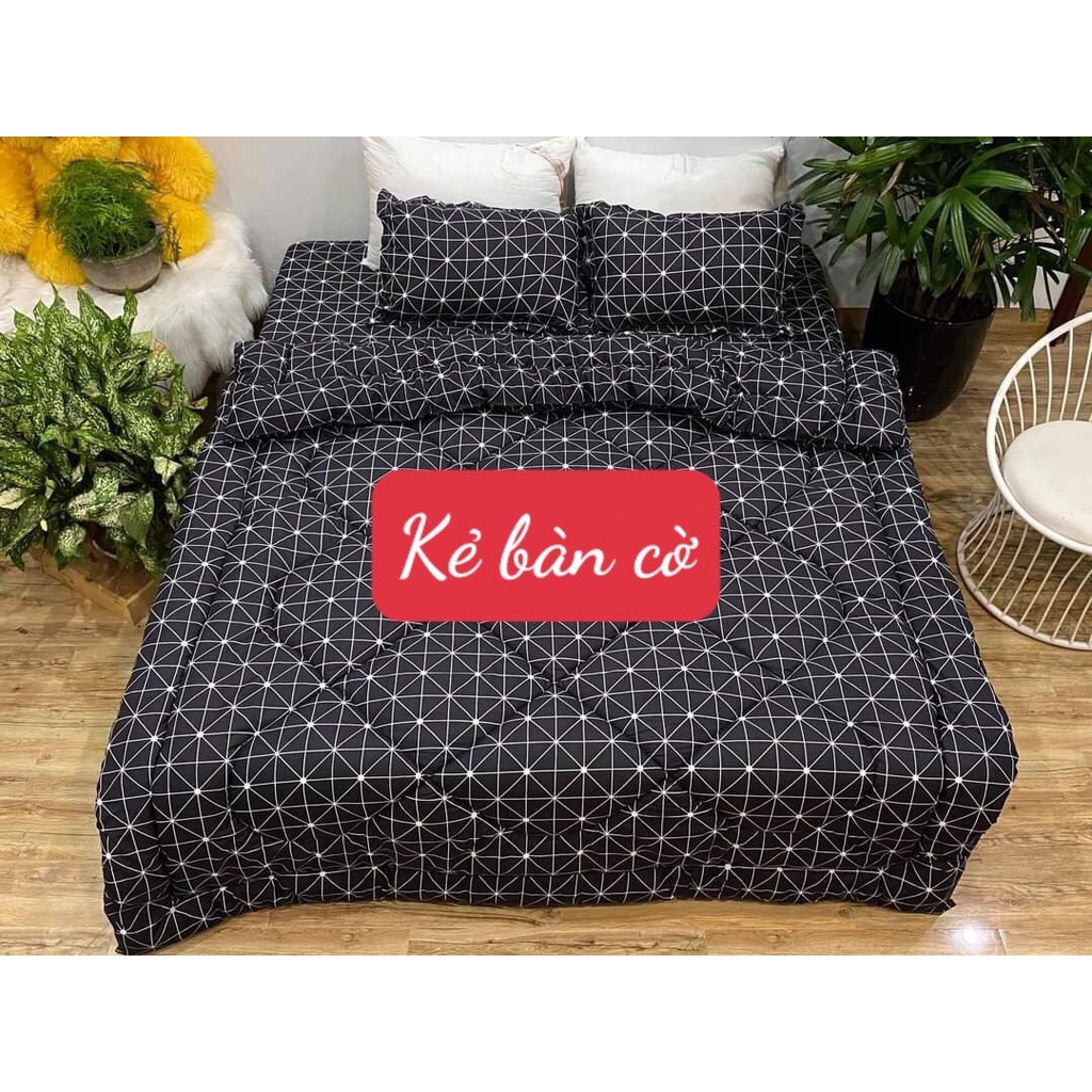 Bộ chăn phao ga gối bọc đệm 2mx2m2,chọn mẫu trên phân loại,MẪU KẺ BÀN CỜ