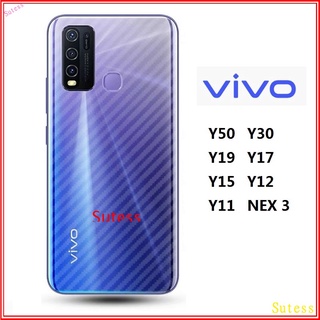 Ốp Điện Thoại Dẻo Họa Tiết Sợi Carbon Sang Trọng Cho Vivo Y50 Y30 NEX 3 Y19 Y17 Y15 2020 Y12 Y11 2019