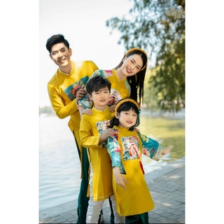 Áo Dài Cách Tân Áo Dài Truyền Thống Cho Cả Gia Đình Chất Liệu Tafta Cao Cấp Loại 1 Phối Tay Cho Mẹ Sang Trọng