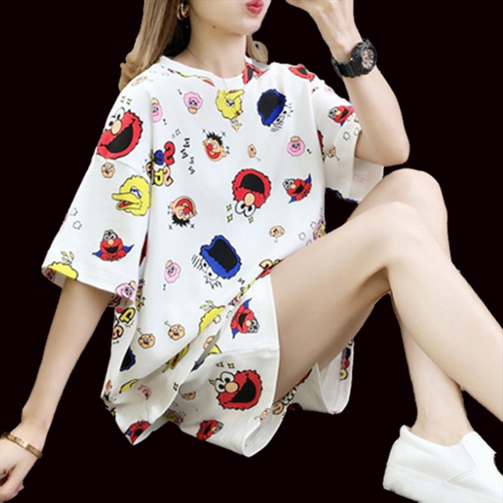 Đồ Bộ Nữ Nikendo, Áo Thun Tay Lỡ + Quần Đùi Cotton Nữ CCO4