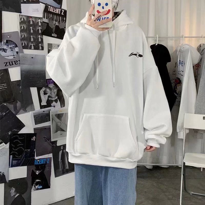 Áo hoodie tay dài dáng rộng in họa tiết thời trang mùa đông phong cách Hàn Quốc cho nam size M-5XL