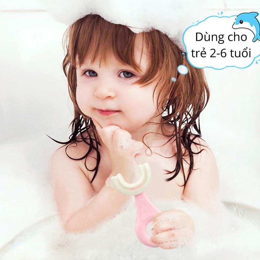 Bàn chảu đánh răng hình chữ U dành cho bé, bàn chải đánh răng cho bé từ 2-6 tuổi