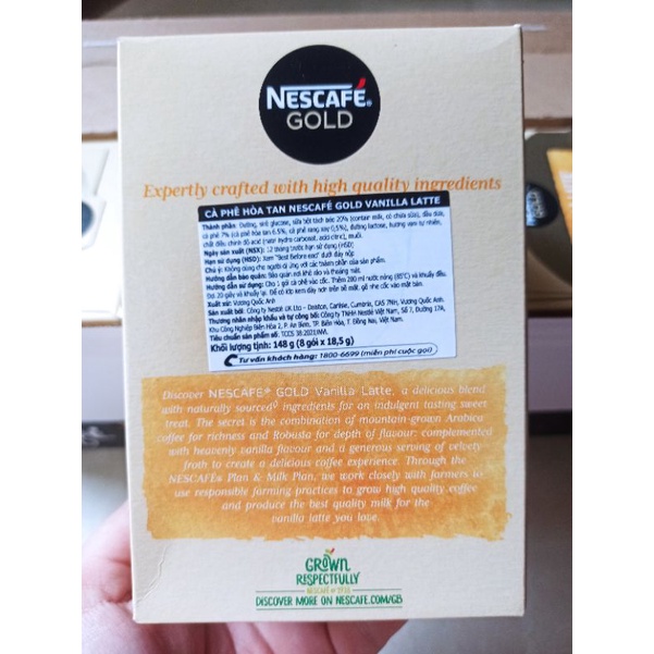 [Mã GROXUAN1 giảm 8% đơn 150K] NesCafe Gold Vị Vanilla - Cappuccino ( 8 gói x 18,5g ) | BigBuy360 - bigbuy360.vn