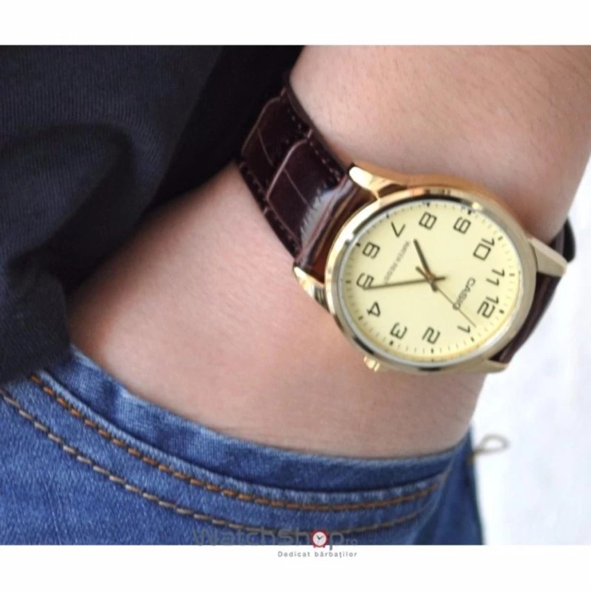 Đồng hồ nam dây da Casio chính hãng Anh Khuê MTP-V001GL-9BUDF