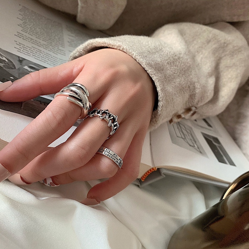 Bộ ba nhẫn đeo tay phong cách cổ điển dành cho nữ