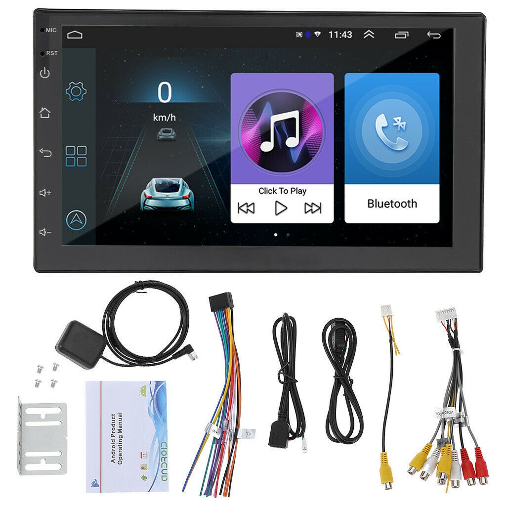 (Hỗ trợ Tiếng Việt) Màn Hình Cảm Ứng LCD 7 inch Hỗ Trợ Nghe Nhạc MP5 Bluetooth Wifi GPS Android 9.1 Bản Mới Nhất