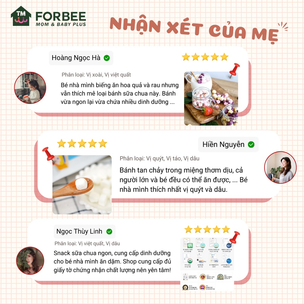 Snack Sữa Chua Khô Naebro - Sữa chua sấy khô cho trẻ từ 6 tháng tuổi - FORBEE