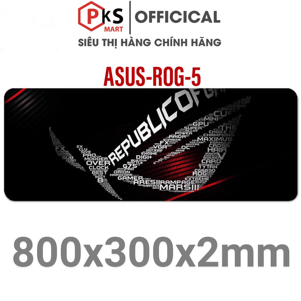 Lót Chuột, Pad Chuột Cỡ Lớn, Nhỏ 80x30x2mm, 210x260x2mm ASUS - ROG Bo Viền Chắc Chắn Đế Cao Su - PKSMART