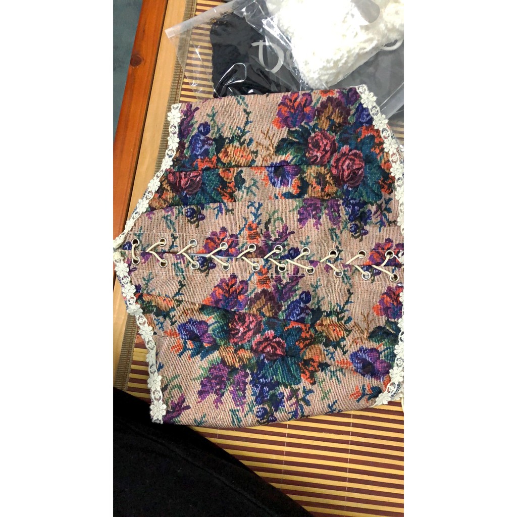 [Sẵn Hàng]♥️Set Áo Corset Victorian+Đầm,Váy Trắng(ảnh thật)Size S-&gt;XL Hoa Tiết Cổ Điển Vintage