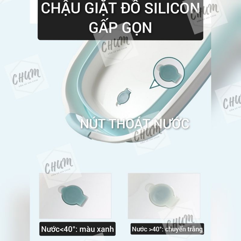 Chậu giặt quần áo silicon gấp gọn