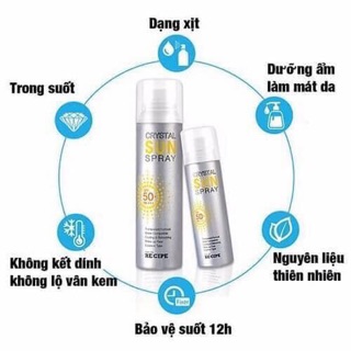 Gom oder XỊT CHỐNG NẮNG Crystal Sun Spray SPF50+