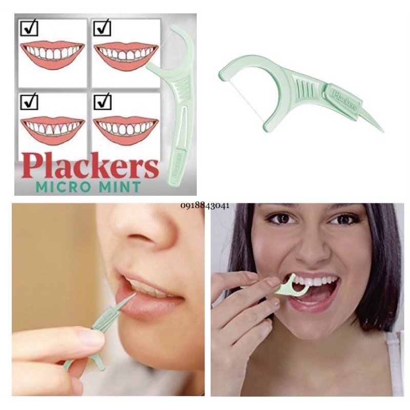 Tăm Chỉ Nha Khoa Plackers Micro Mint Dental Flossers 150 cây