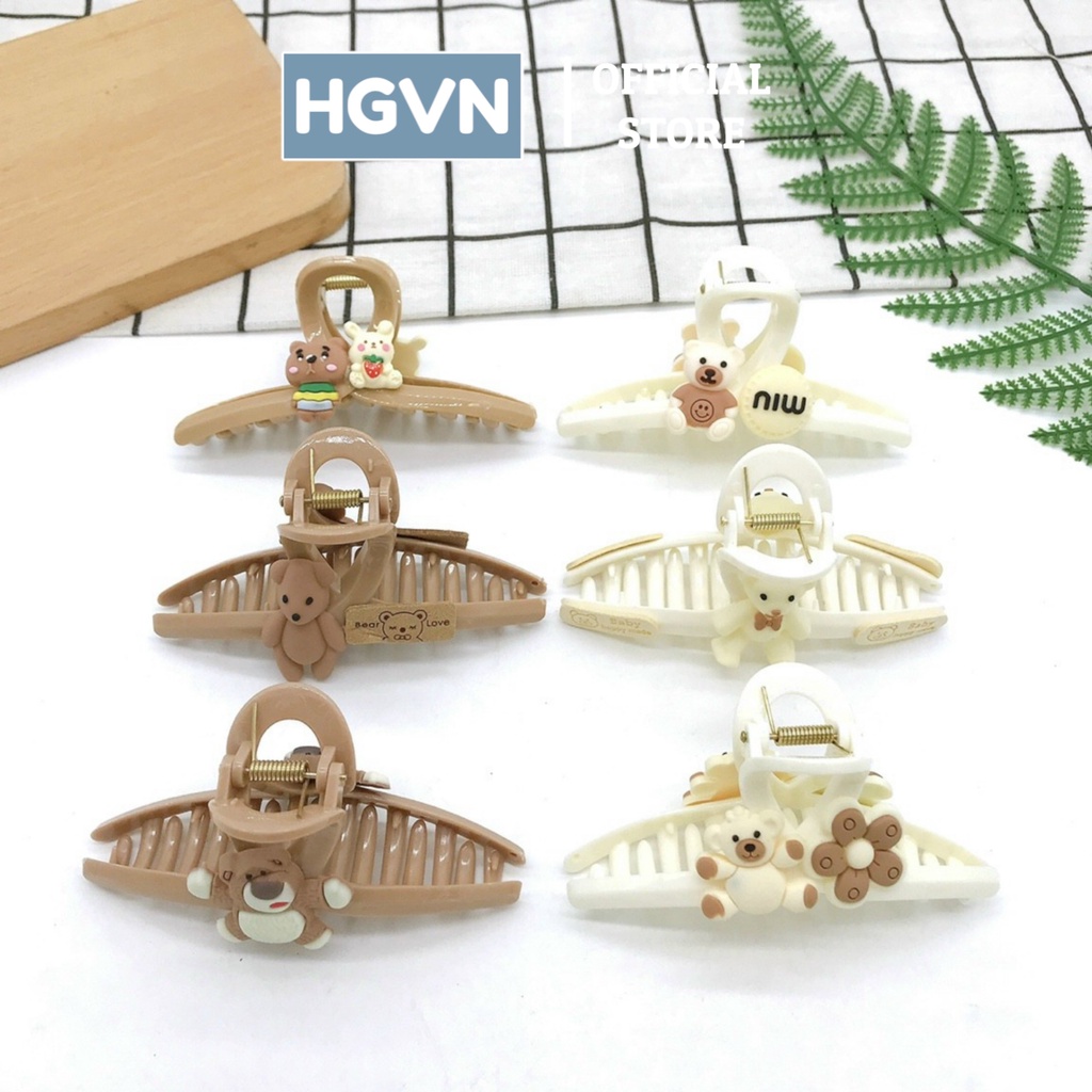Kẹp Tóc Ngoạm Tóc HGVN Hình Gấu Dễ Thương Size 11cm