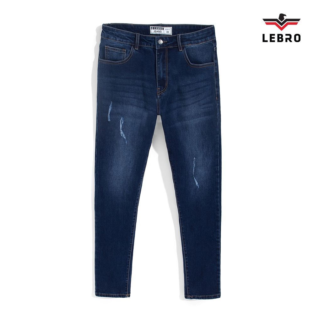 Quần jean dáng slimfit nam form skinny trơn  Hàng Xuất Khẩu LEBRO Quần bò nam co giãn đen xanh  LQJX01-22