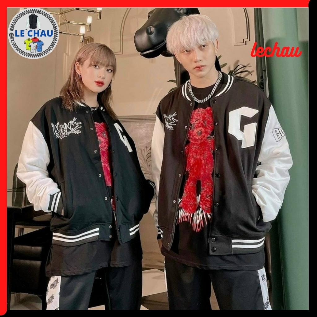 Áo khoác bomber jackets unisex street style áo khoác bóng chày Hàn Quốc GON LECHAU AKD29 áo khoác dù nam nữ 2 lớp rẻ đẹp