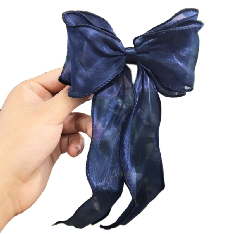 Flgo Kẹp Tóc Ruy Băng Lớn Đính Ngọc Trai Thanh Lịch Dễ Thương Dành Cho Bé Gái