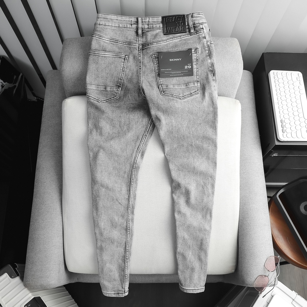Quần Jean Nam Skinny Acid Wash , Chất Vải Cotton Pha Spandex Thoải Mái , QJ004233,SOMEHOW