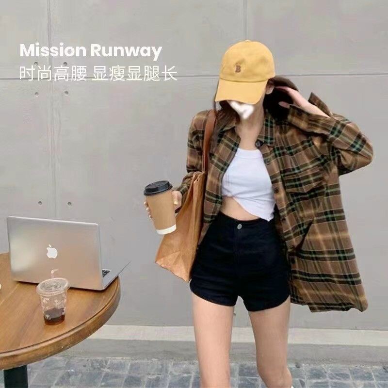 Quần sooc vải trơn 1 khuy ôm body hàng QC