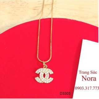 Dây chuyền nữ dạng mì mặt chữ x tiny đính đá cao cấp Nora D3303 đẳng cấpMạ Vàng 18k Cao Cấp
