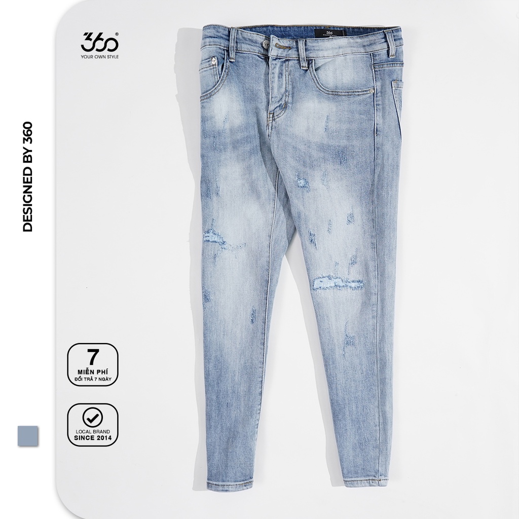 Quần jean nam cao cấp thương hiệu 360 Boutique - QJDTK202