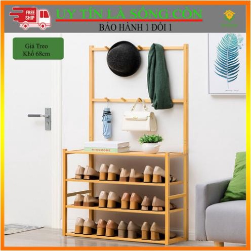 [Miễn Phí Ship] Kệ Treo Quần Áo, Kệ Giày, Kệ Để Đồ Đa Năng Gỗ Tre Kiểu Hàn Lắp Ghép Dễ Dàng Tiện Lợi Vệ Sinh Dễ Dàng