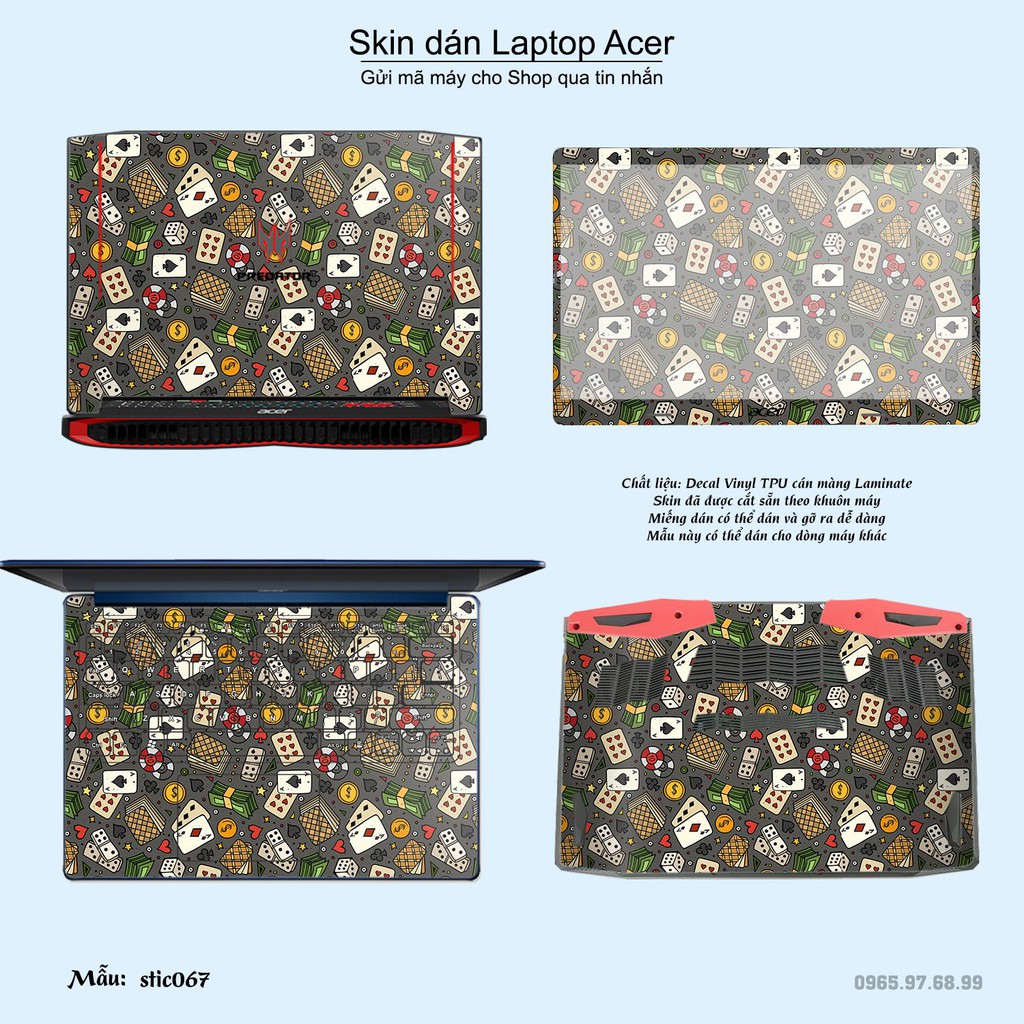 Skin dán Laptop Acer in hình Hoa văn sticker nhiều mẫu 11 (inbox mã máy cho Shop)