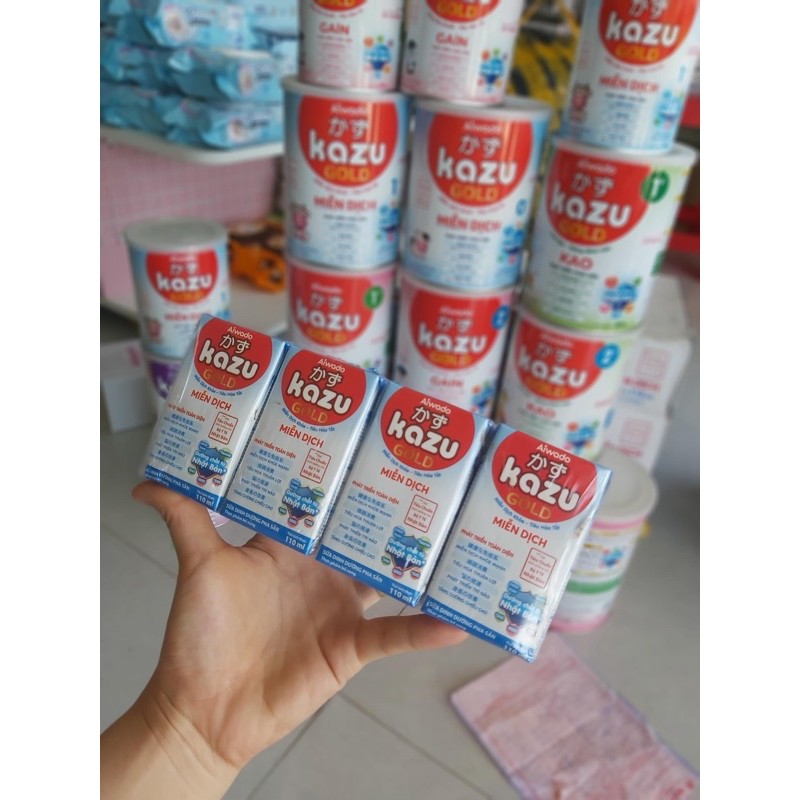 Sữa bột pha sẵn Aiwado kazu Miễn dịch (1 lốc 4 hộp*110ml)
