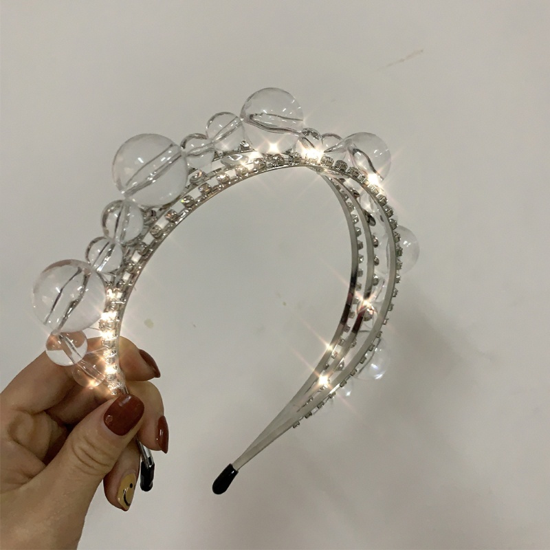 Băng Đô Cài Tóc Nhiều Lớp Đính Đá Pha Lê Trong Suốt Phong Cách Baroque Dành Cho Nữ