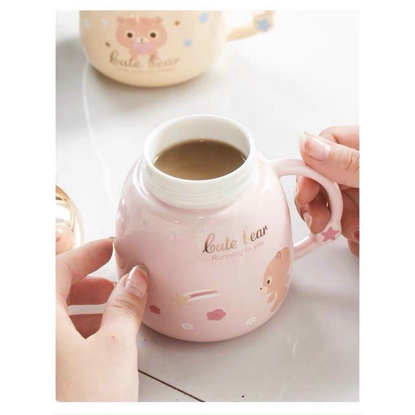 LY GẤU BẰNG SỨ SIÊU DỄ THƯƠNG-PHA CÀ PHÊ, TRÀ HAY Ủ CHÁO