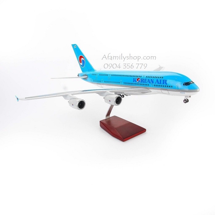Mô hình máy bay tĩnh A380 Korean Air 47cm có bánh xe và led