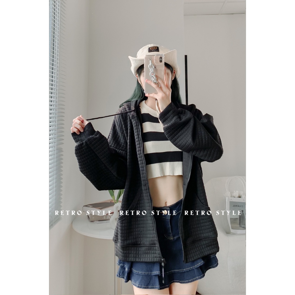 Áo khoác nỉ bông dày họa tiết nổi mã Aokhoacnixop132_P11K8