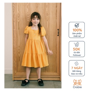 Váy bé gái CRABIE babydoll phân tầng công chúa xinh xắn - Celena Dress - Vàng