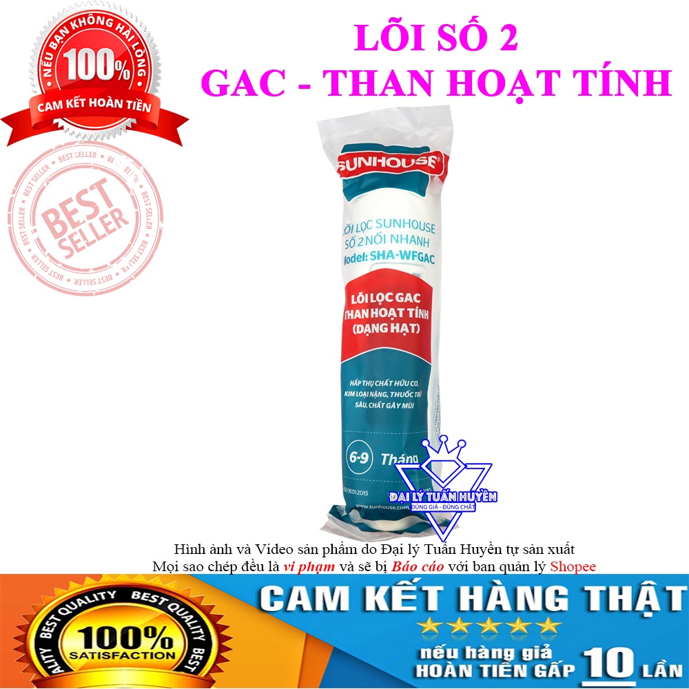 Bộ lõi lọc nước 123 đúc liền nối nhanh Sunhouse chính hãng, dùng cho cây nước nóng lạnh model SHA76214CK-S, SHA76215CK
