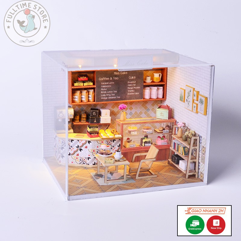 Đồ chơi, đồ chơi lắp ráp gỗ 3D mô hình DIY HOUSE tiệm bánh ngọt Miss Cake