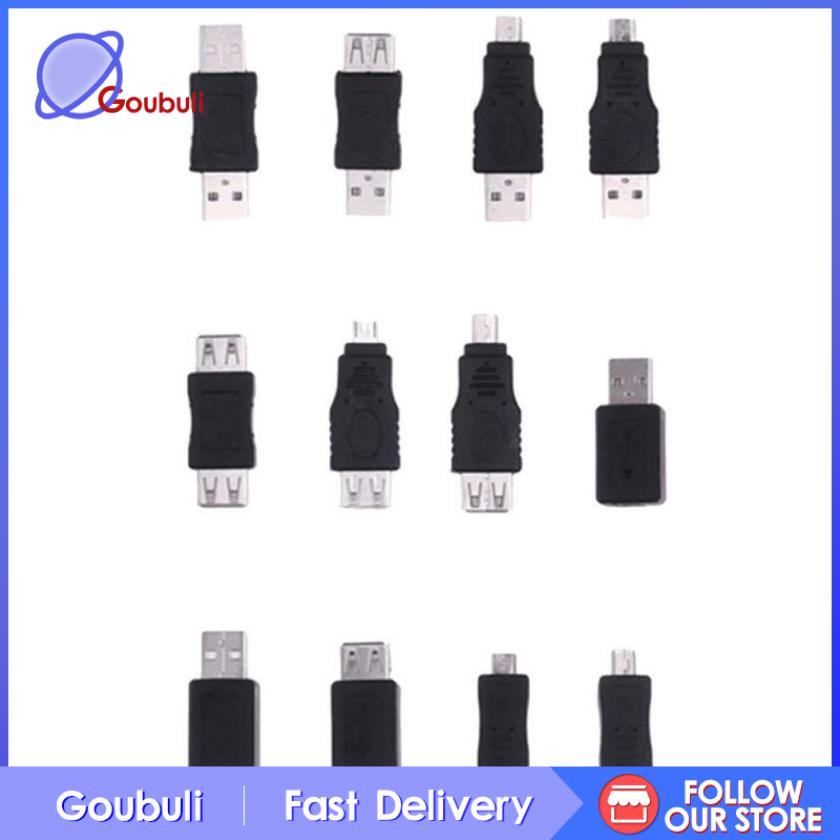 Set 12 Đầu Chuyển Đổi Otg Usb 2.0 A Male Sang Female Micro-B | BigBuy360 - bigbuy360.vn