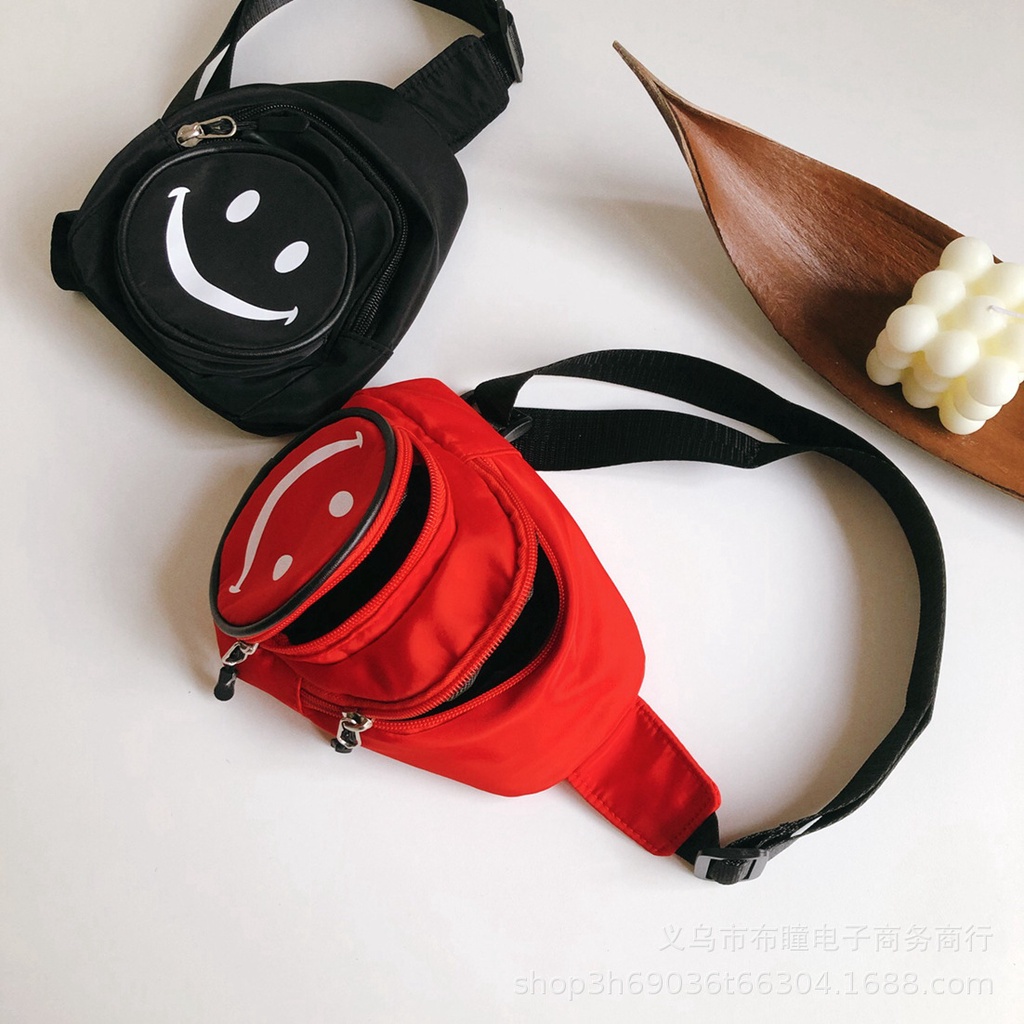 Túi đeo chéo 2 ngăn mặt cười cho bé trai bé gái dễ thương B67-21048