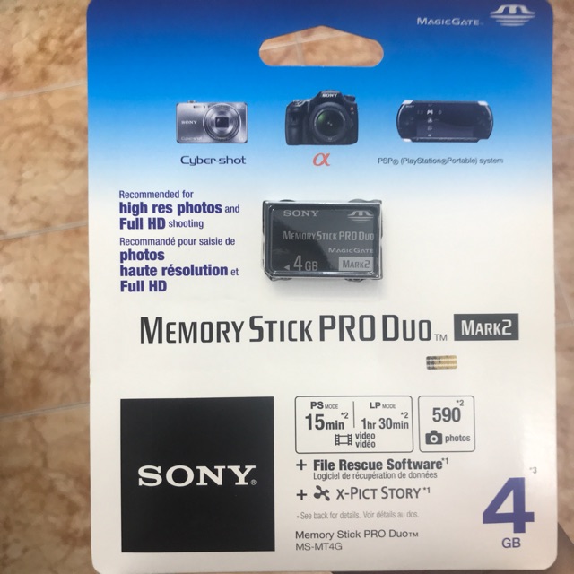 Thẻ nhớ Memory Stick PRO Duo 4GB Sony ,Bảo hành 60 tháng