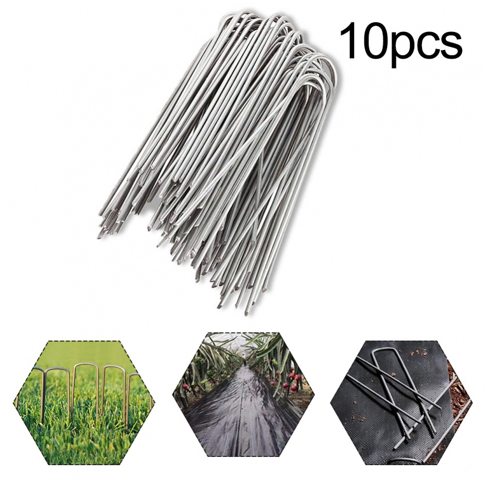 Set 10 Đinh Ghim Hình Chữ U 10x4cm Bằng Thép Không Gỉ