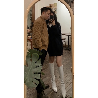 Thanh lý bốt đùi trắng mũi nhọn gót nhọn siêu sang chảnh size 36