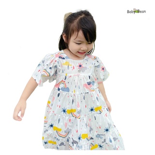 Váy Đầm Cotton 3 Tầng kiểu Babydoll Bé Gái BabyBean