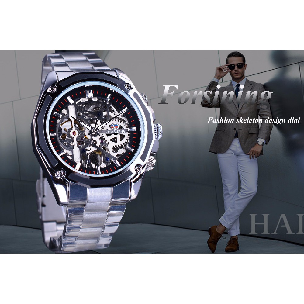 Đồng Hồ Cơ Tự Động Bằng Thép Không Gỉ Theo Phong Cách Steampunk | BigBuy360 - bigbuy360.vn