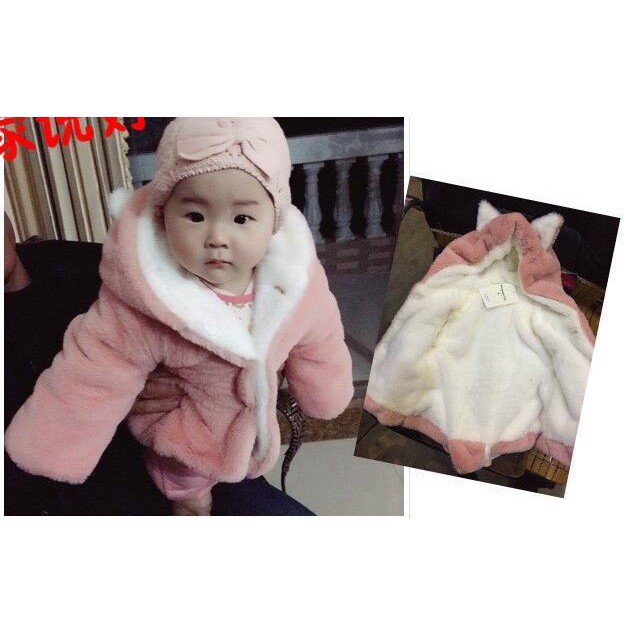 Áo khoác lông chồn siêu dễ thương cho bé 3 tháng đến 4 tuổi