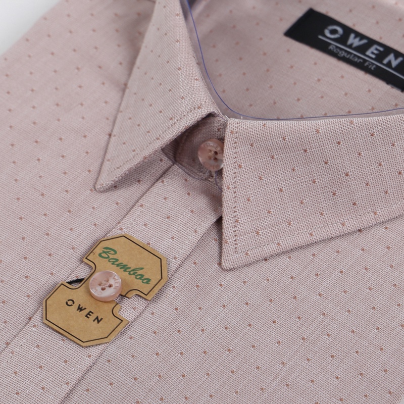 Áo sơ mi dài tay Nam Owen Bamboo Regular Fit màu Nâu be - AR23197D