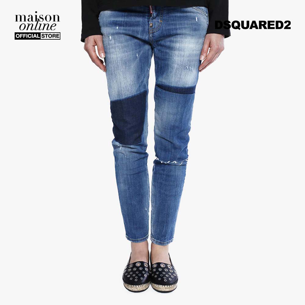 DSQUARED2 - Quần jeans nữ slim-fit wash vải dậm Cool Girl Jean S75LA0939-470