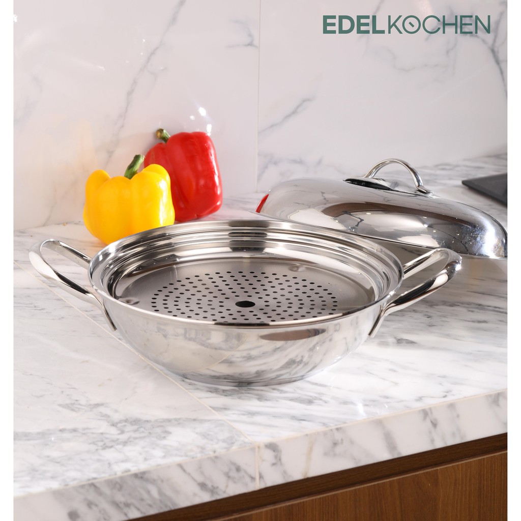 Chảo Edelkochen và xửng hấp cao cấp 3 đáy 26cm