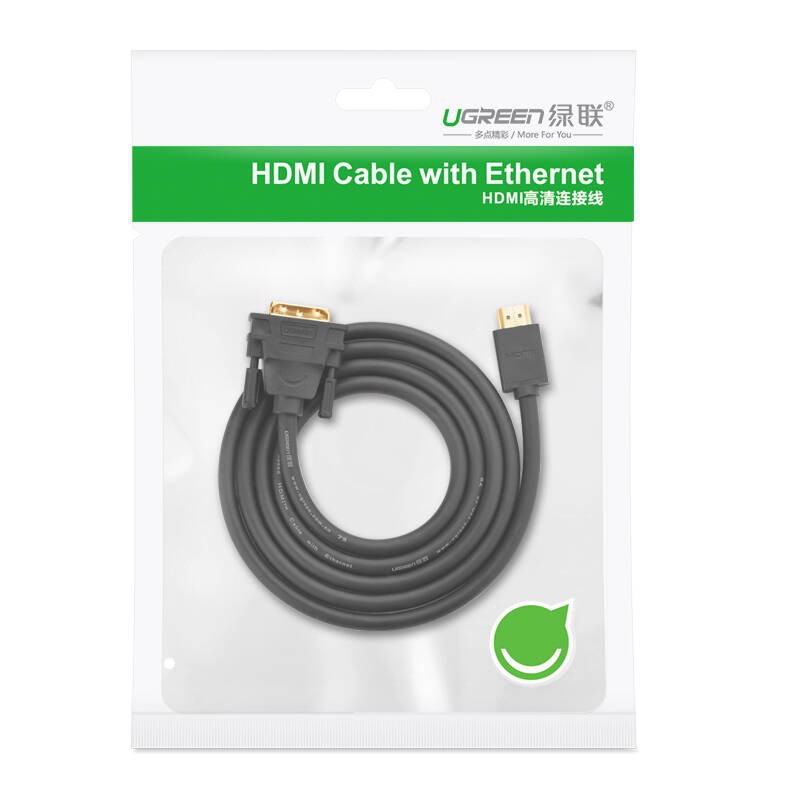 Cáp chuyển đổi từ HDMI sang DVI 2m Ugreen 10135 - hàng chính hãng